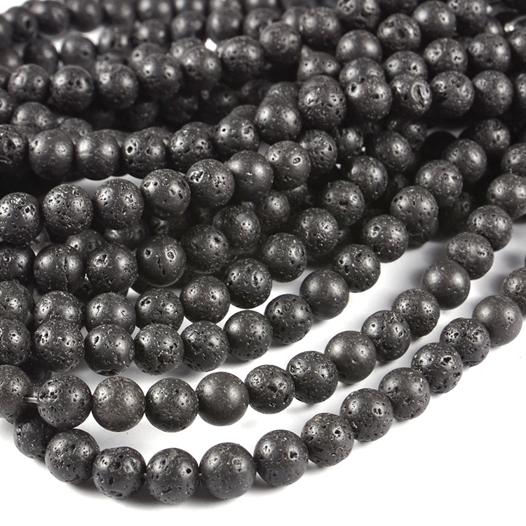 black lava beads